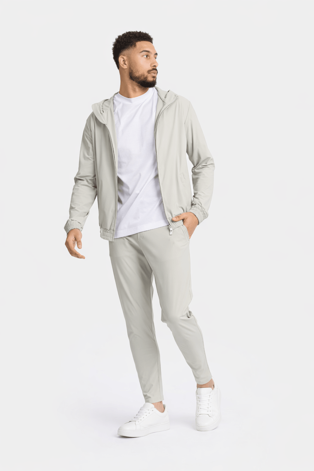 Cloud Grey Hooded Tech Vest - DIMANO