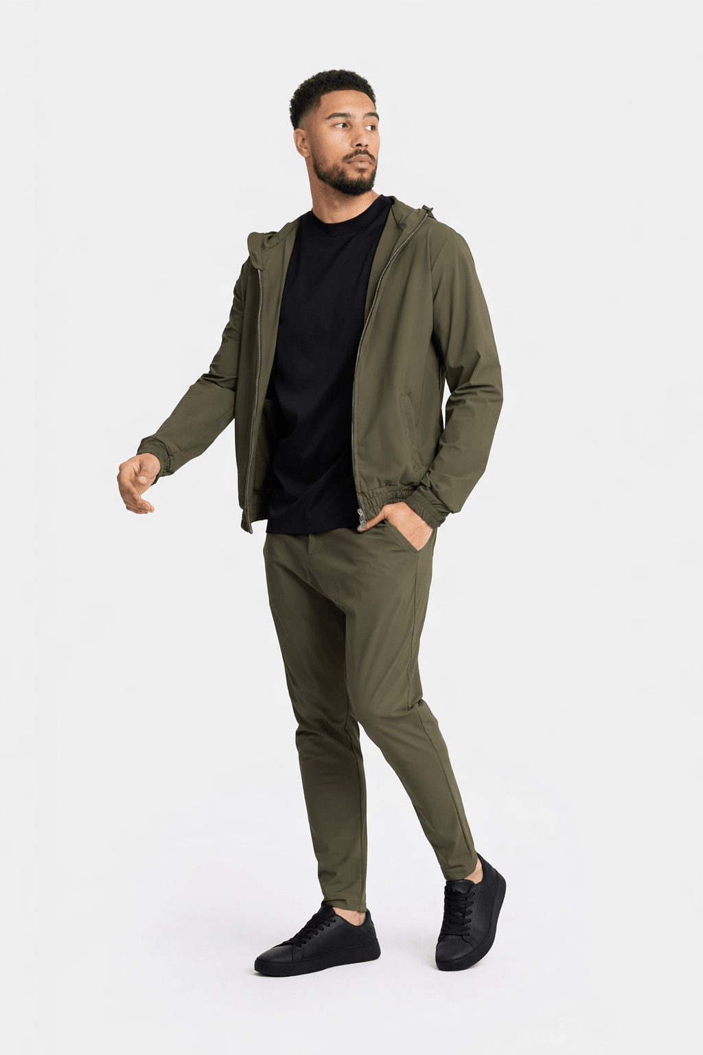 Dark Green Hooded Tech Suit - DIMANO