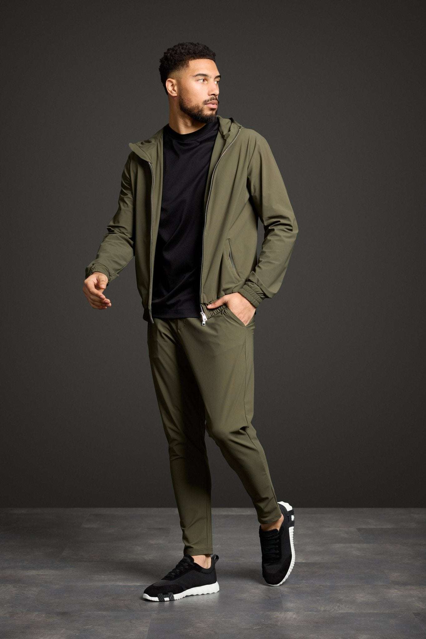 Dark Green Hooded Tech Suit - DIMANO