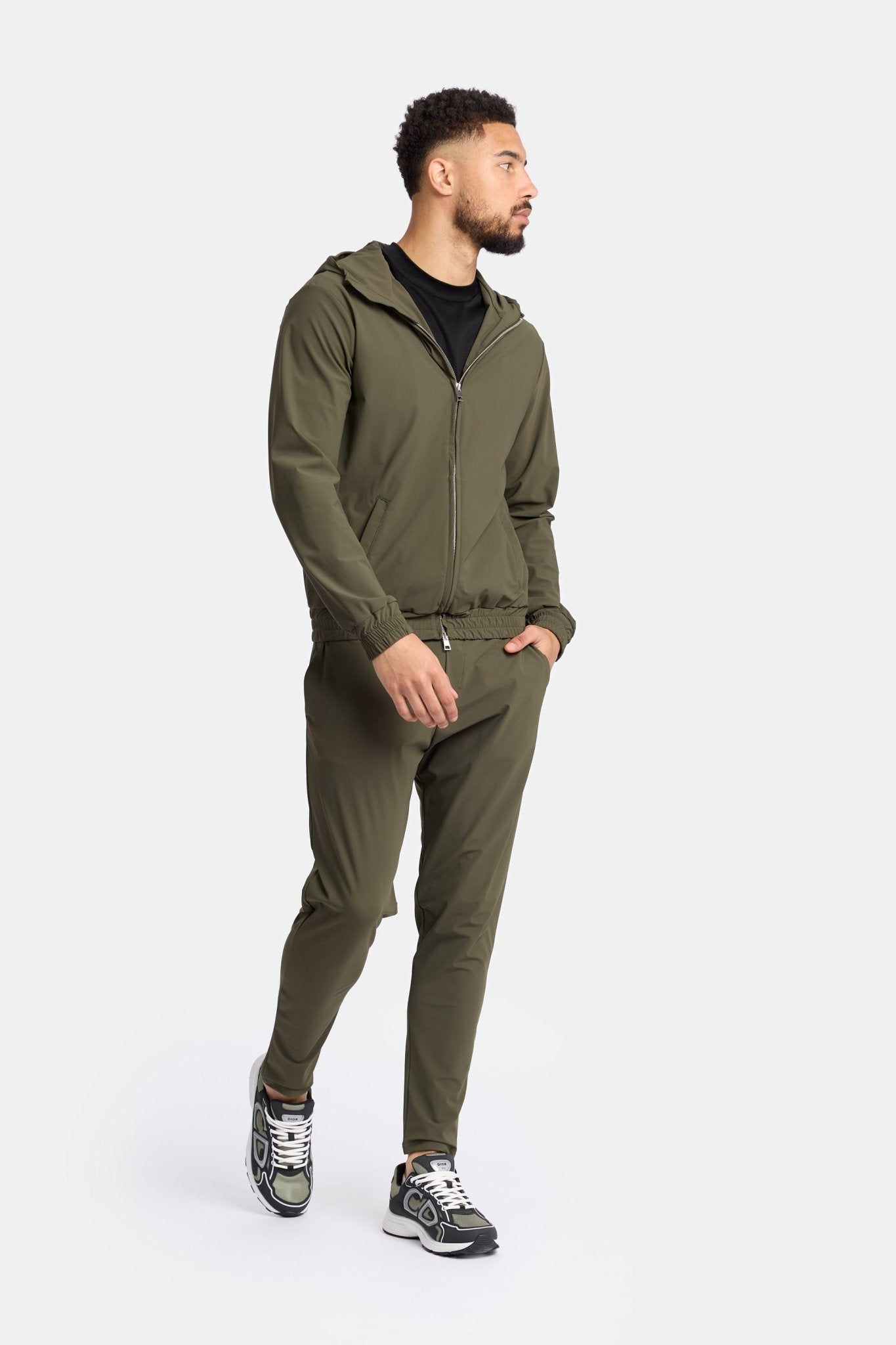 Dark Green Hooded Tech Suit - DIMANO