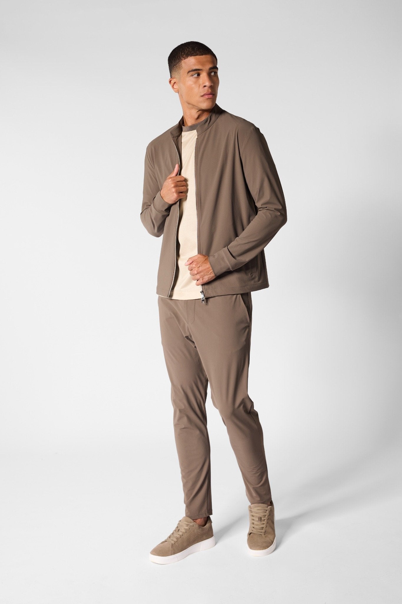 Earth Taupe Dynamic Tech Suit - DIMANO