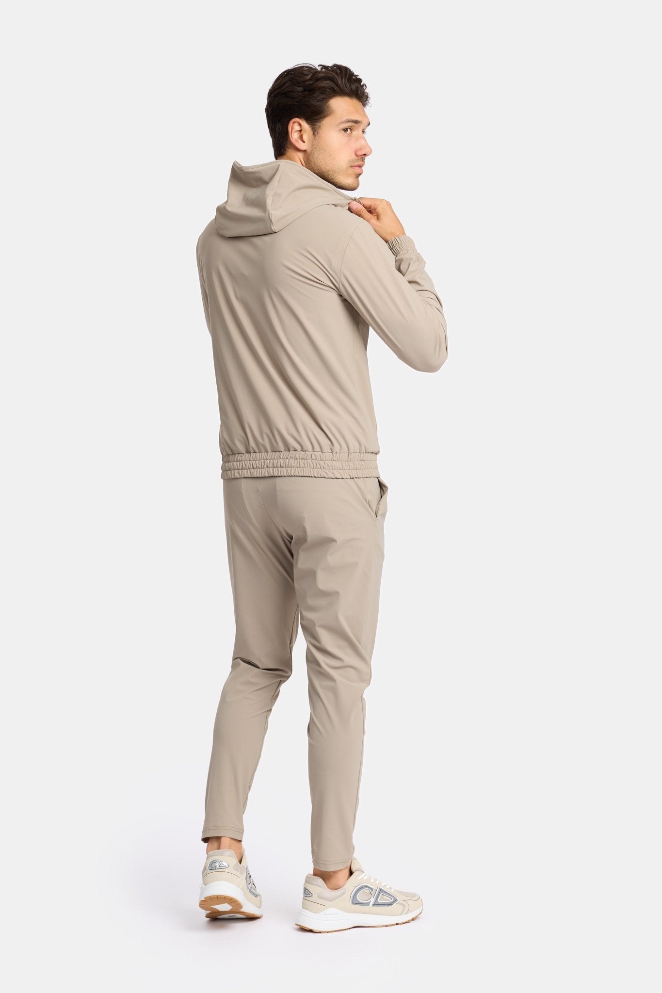 Light Beige Hooded Tech Suit - DIMANO