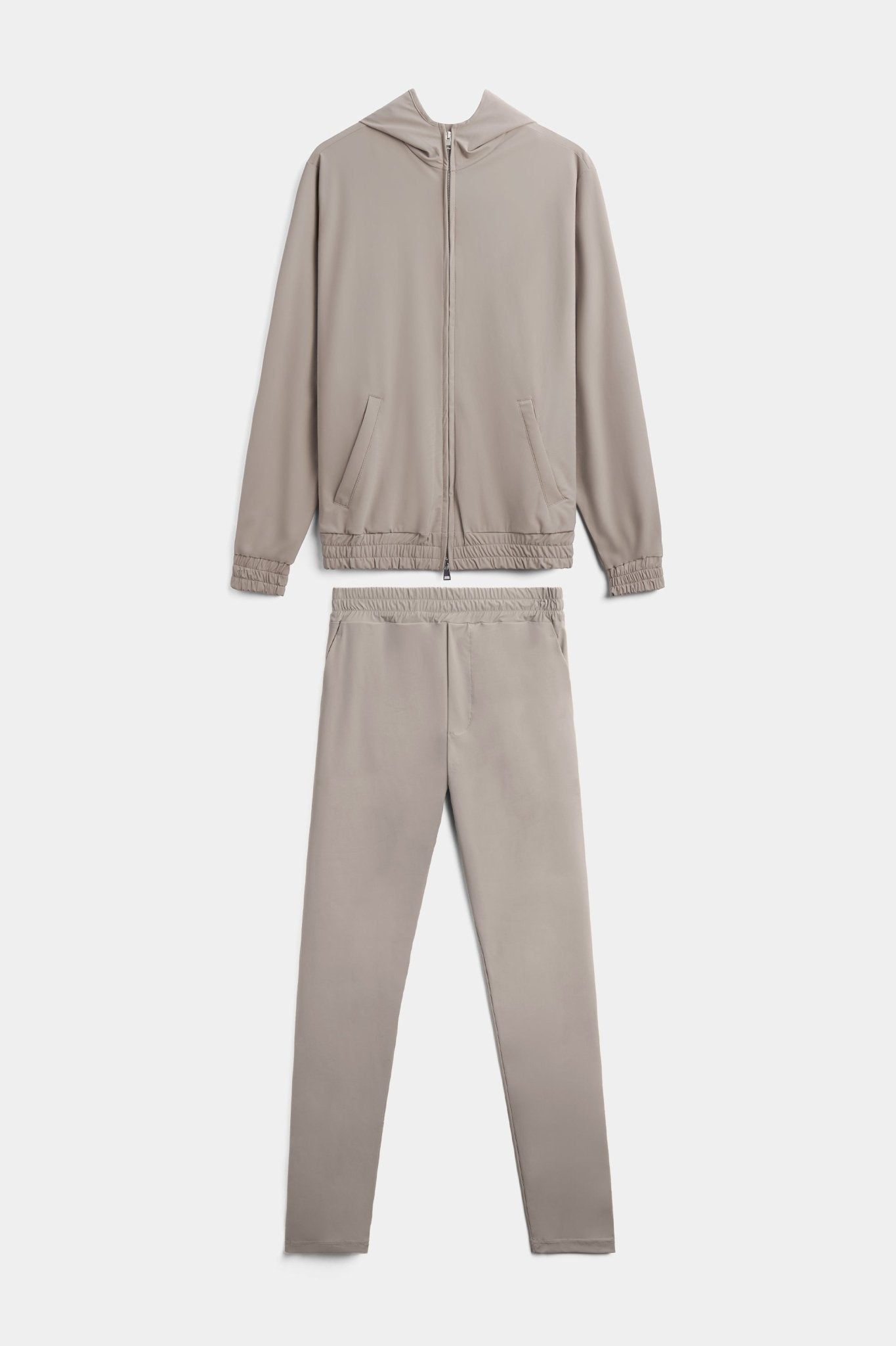 Light Beige Hooded Tech Suit