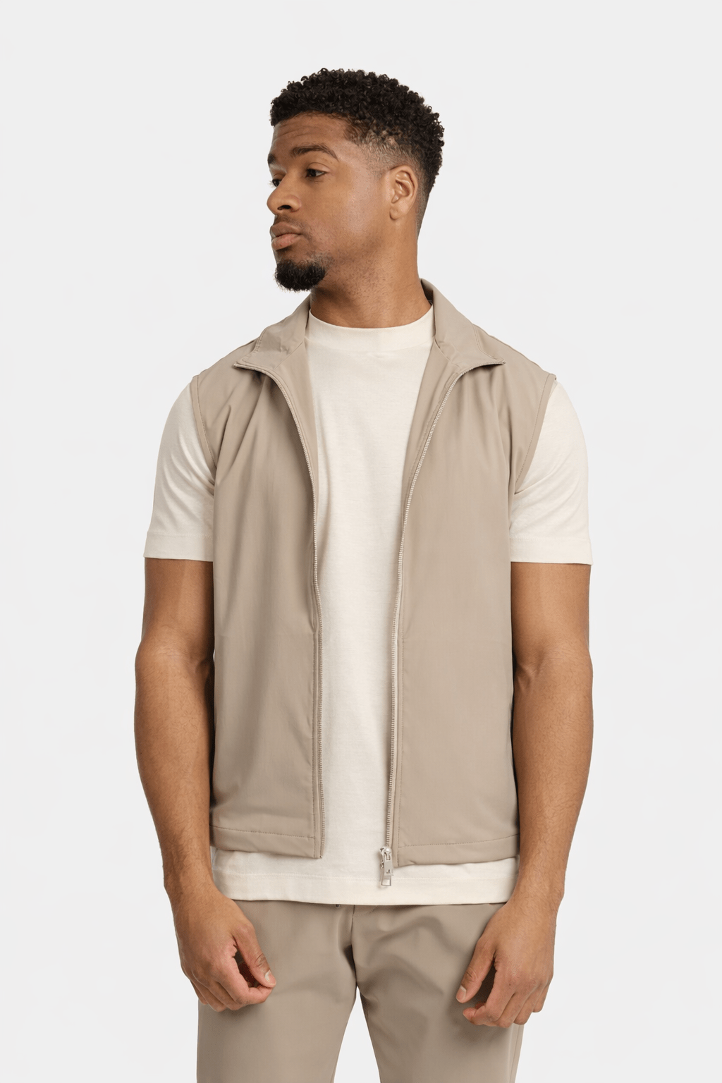 Light Beige Tech Gilet - DIMANO