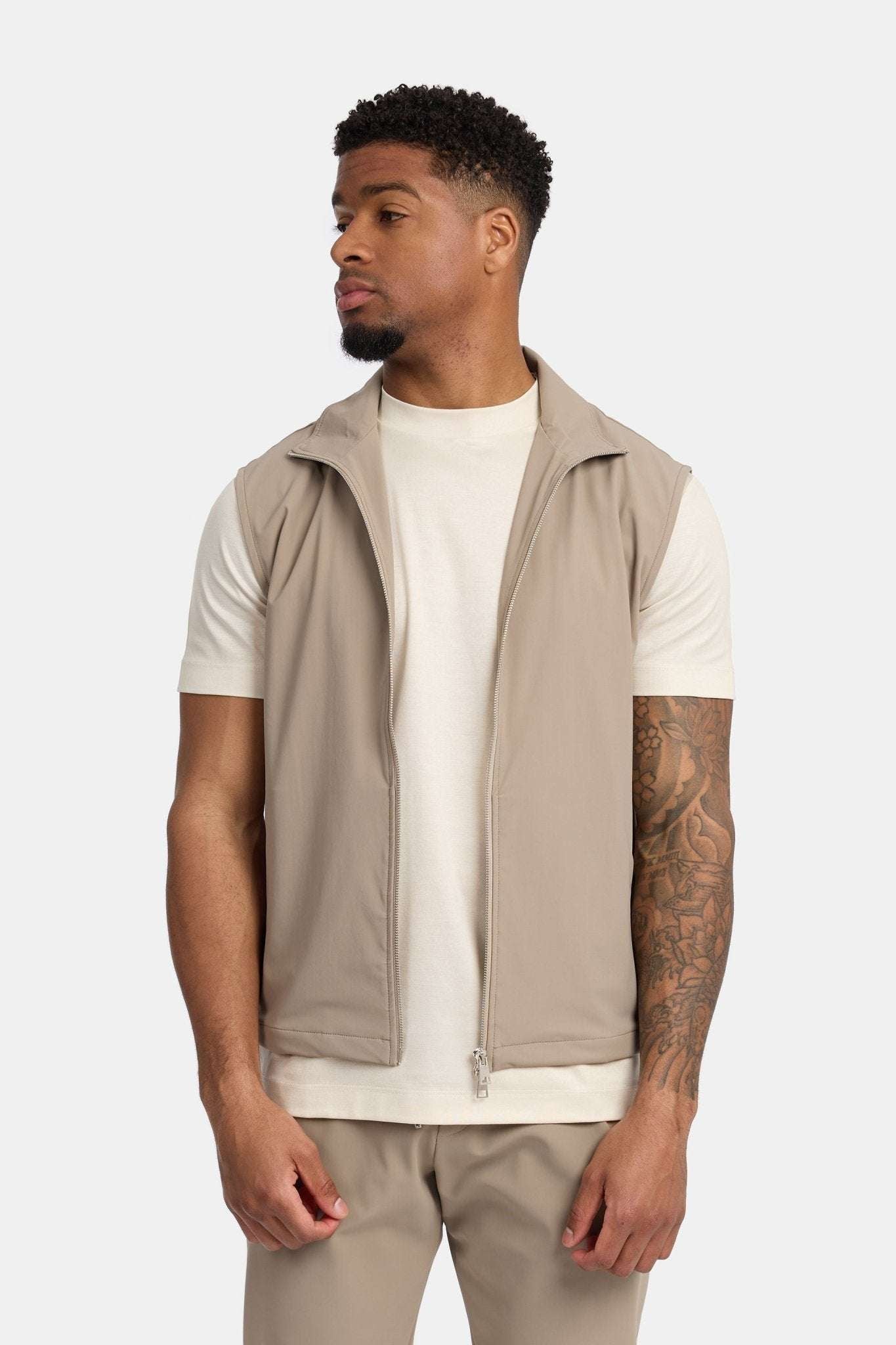 Light Beige Tech Gilet - DIMANO