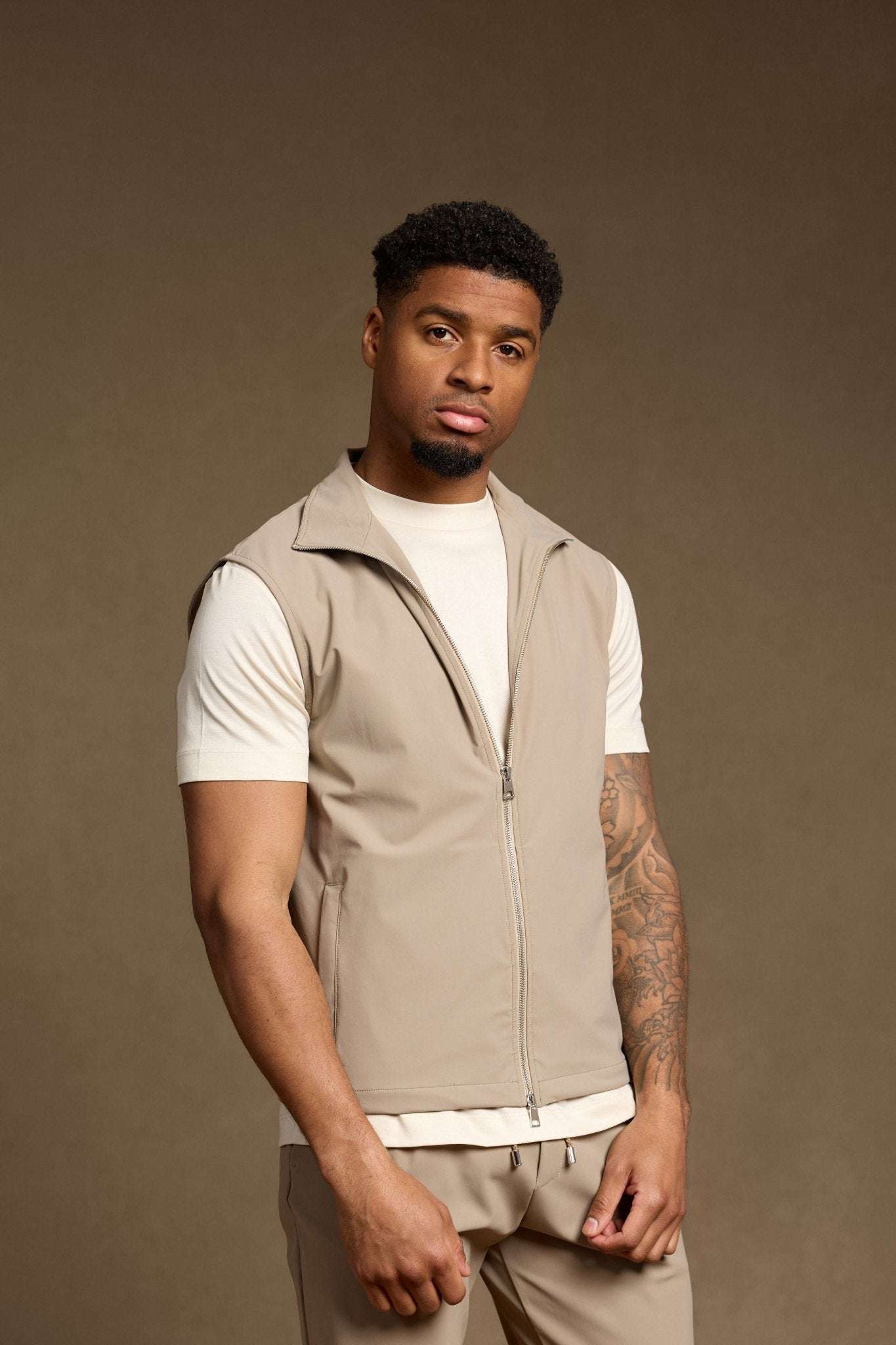 Light Beige Tech Gilet - DIMANO
