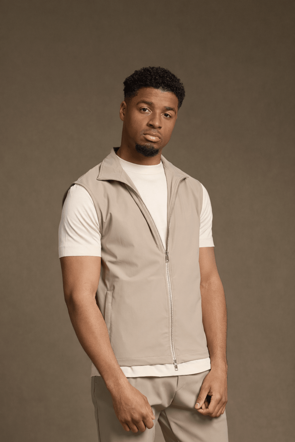 Light Beige Tech Gilet - DIMANO