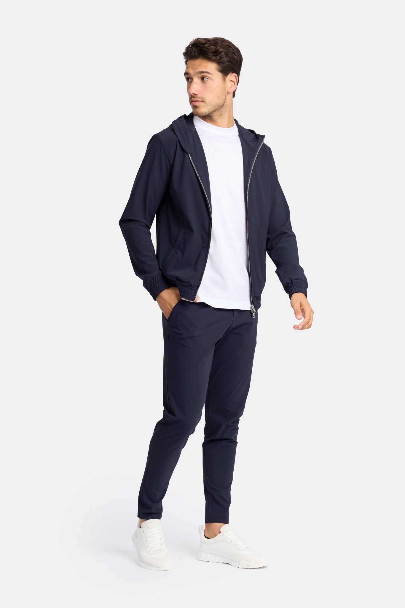 Midnight Blue Hooded Tech Suit - DIMANO