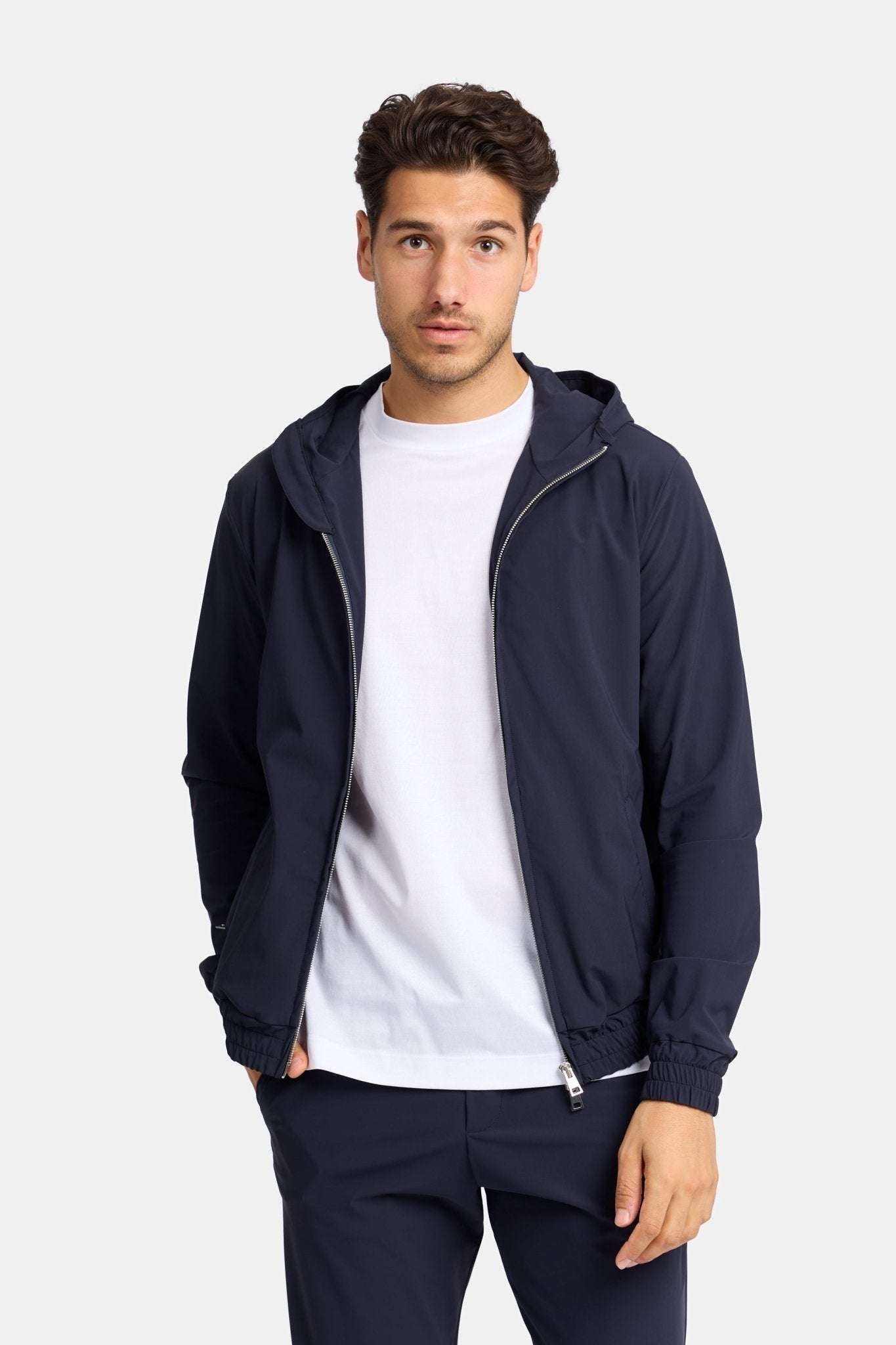 Midnight Blue Hooded Tech Vest - DIMANO