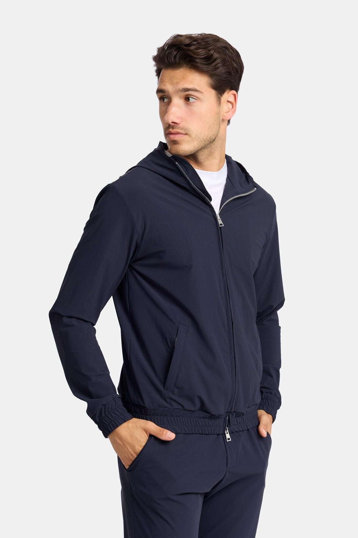 Midnight Blue Hooded Tech Vest - DIMANO