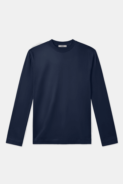Mitternachtsblaues Langarm-T-Shirt