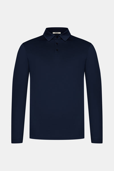 Midnight Blue Polo Shirt Long Sleeve