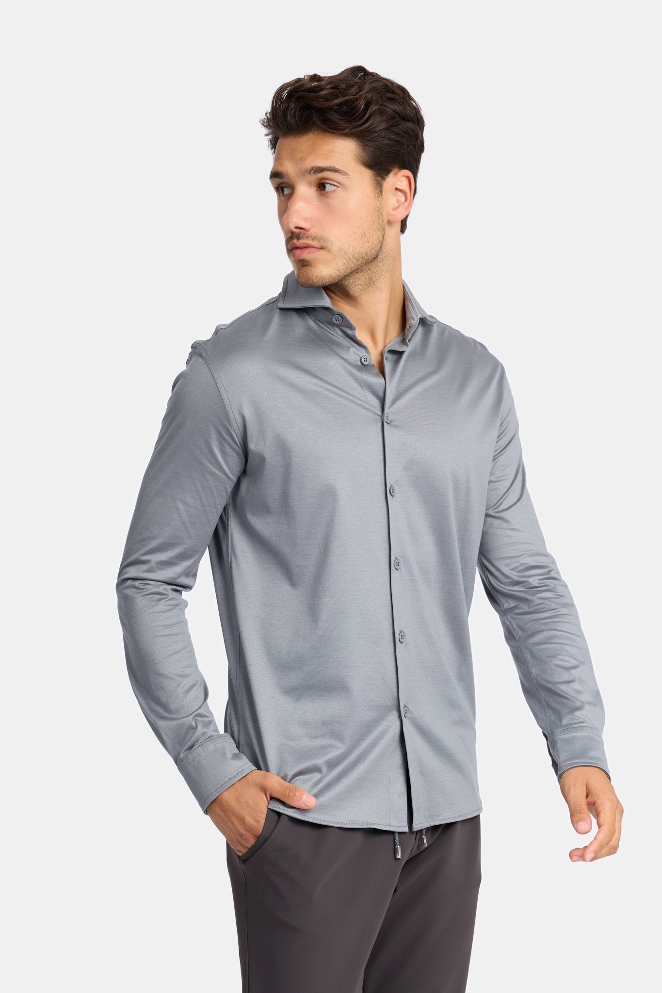 Mist Grey Formal Shirt - DIMANO