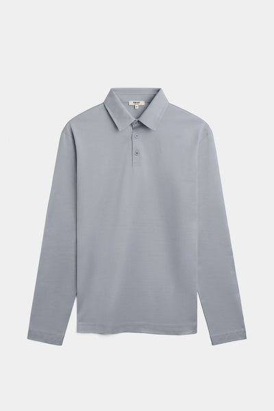 Mist Gray Polo Shirt Long Sleeve