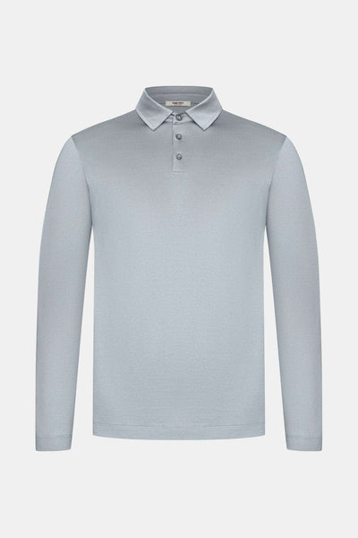 Mist Grey Polo Shirt Long Sleeve
