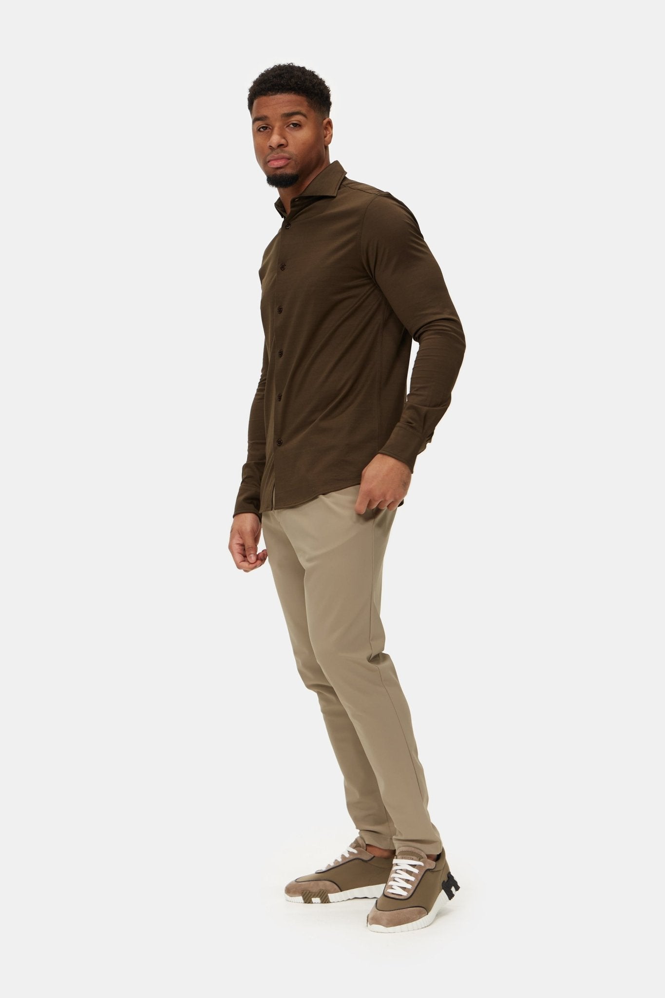 Mocha Brown Formal Shirt - DIMANO