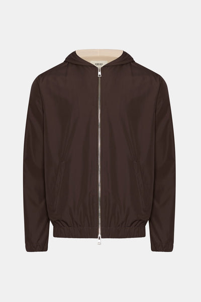 Mocha Brown Hooded Blend Jacket