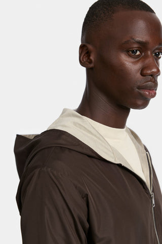 Mocha Brown Hooded Blend Jacket
