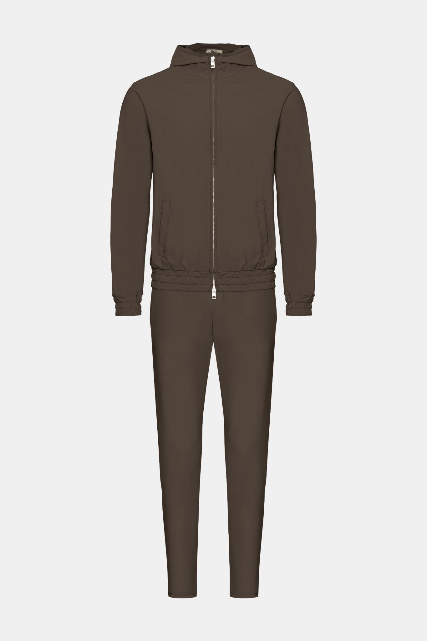 Mocha Brown Hooded Tech Suit - DIMANO