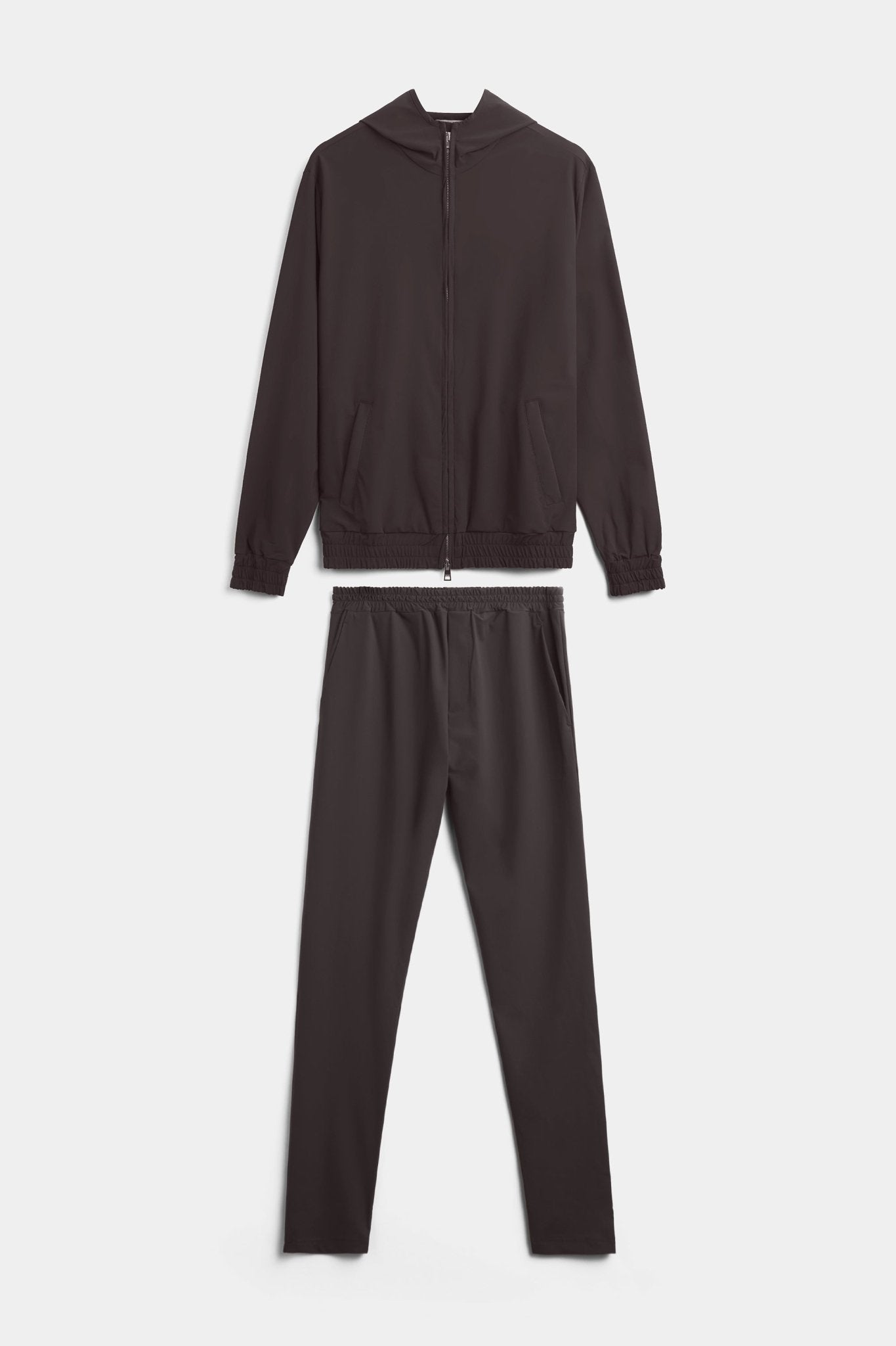 Mocha Brown Hooded Tech Suit