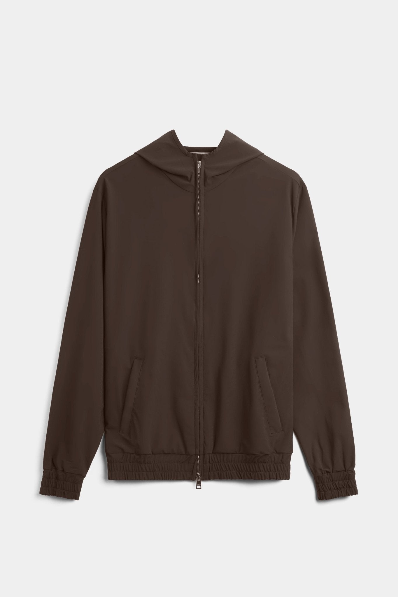 Mocha Brown Hooded Tech Vest