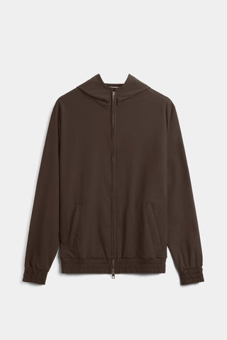 Mocha Brown Hooded Tech Vest