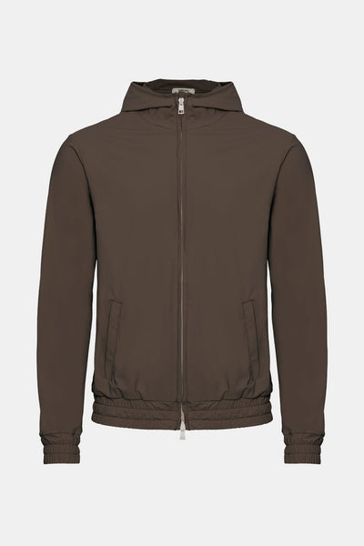 Mocha Brown Hooded Tech Vest