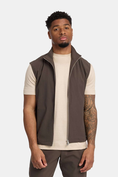 Mocha Brown Tech Gilet – Premium Men's Gilet | DIMANO