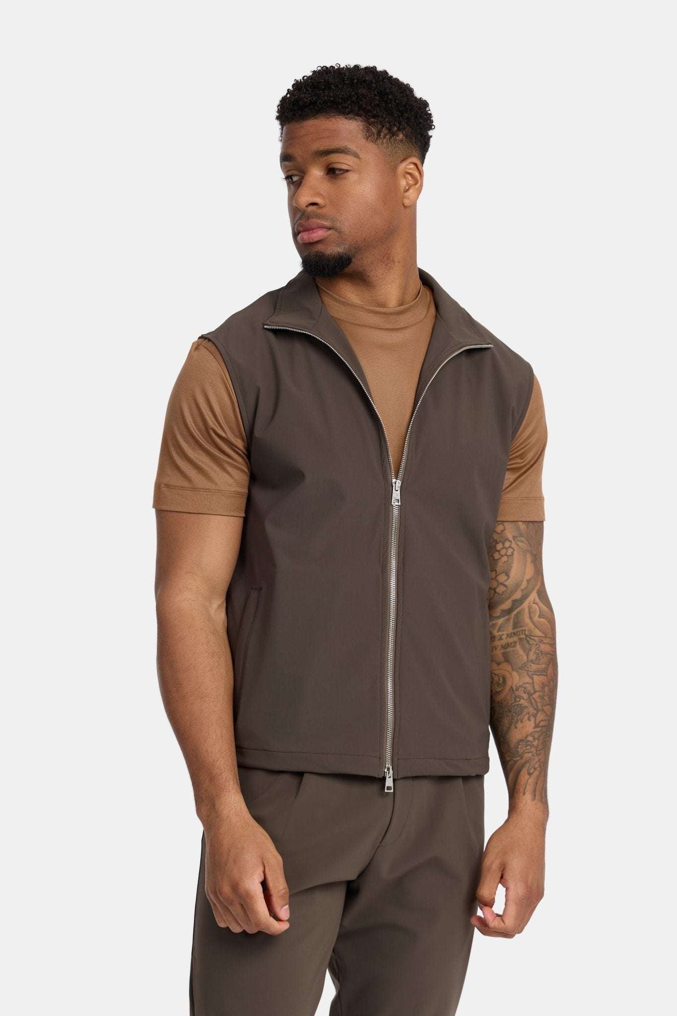 Mocha Brown Tech Gilet - DIMANO
