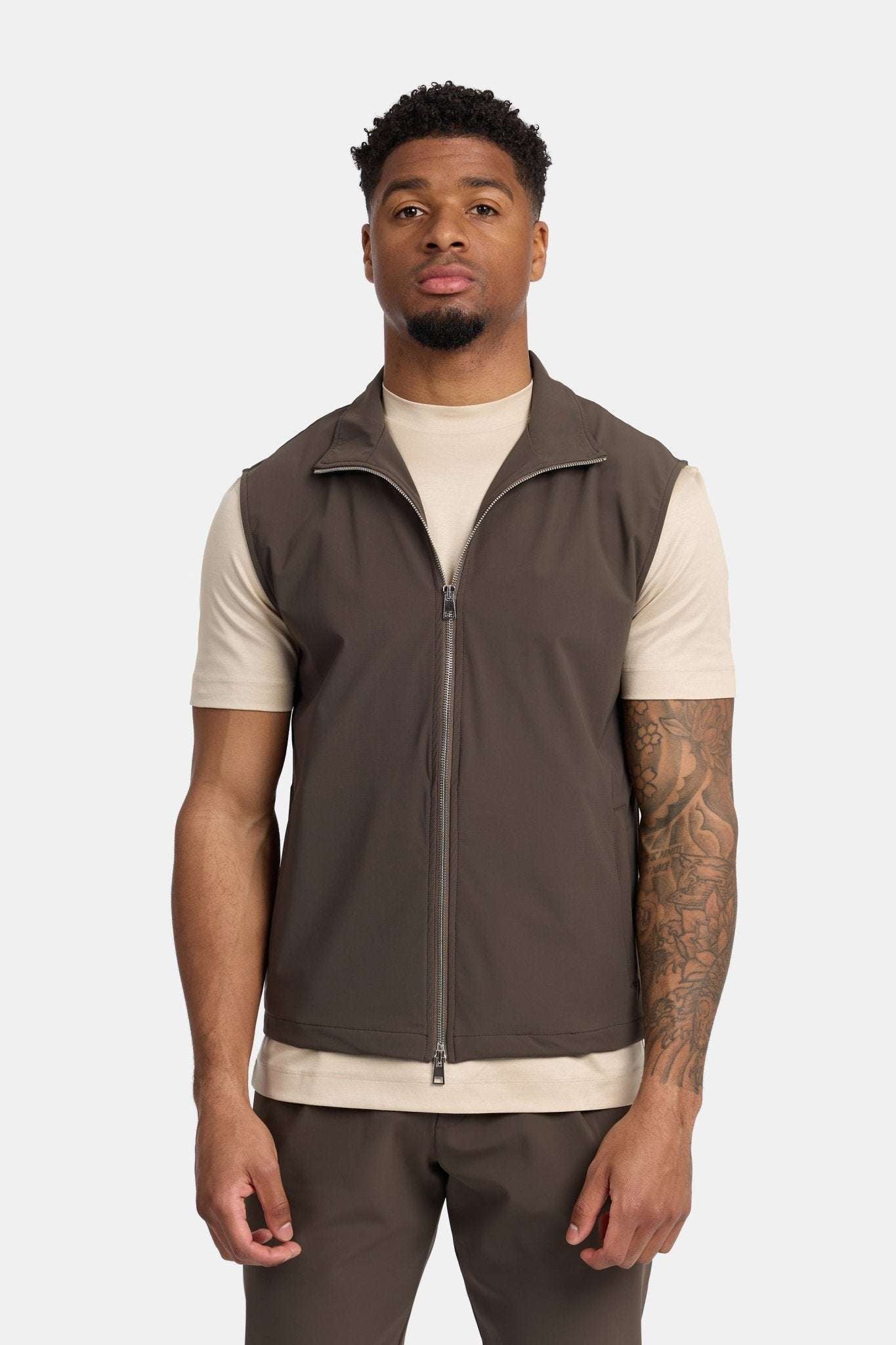 Mocha Brown Tech Gilet - DIMANO