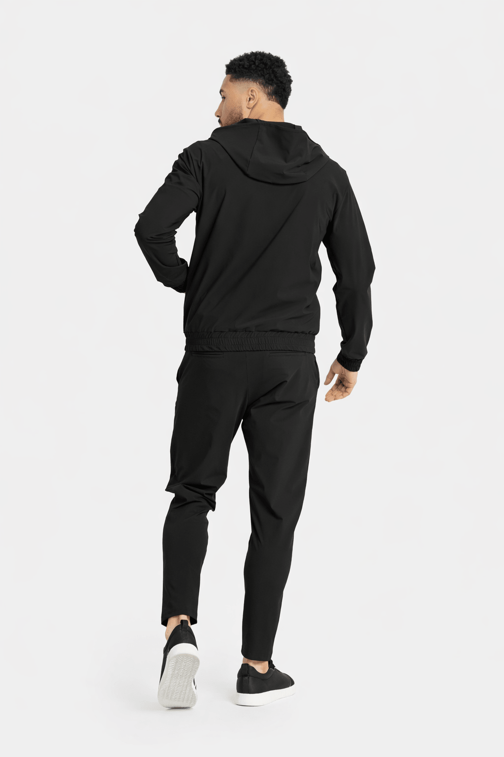 Onyx Black Hooded Tech Suit - DIMANO