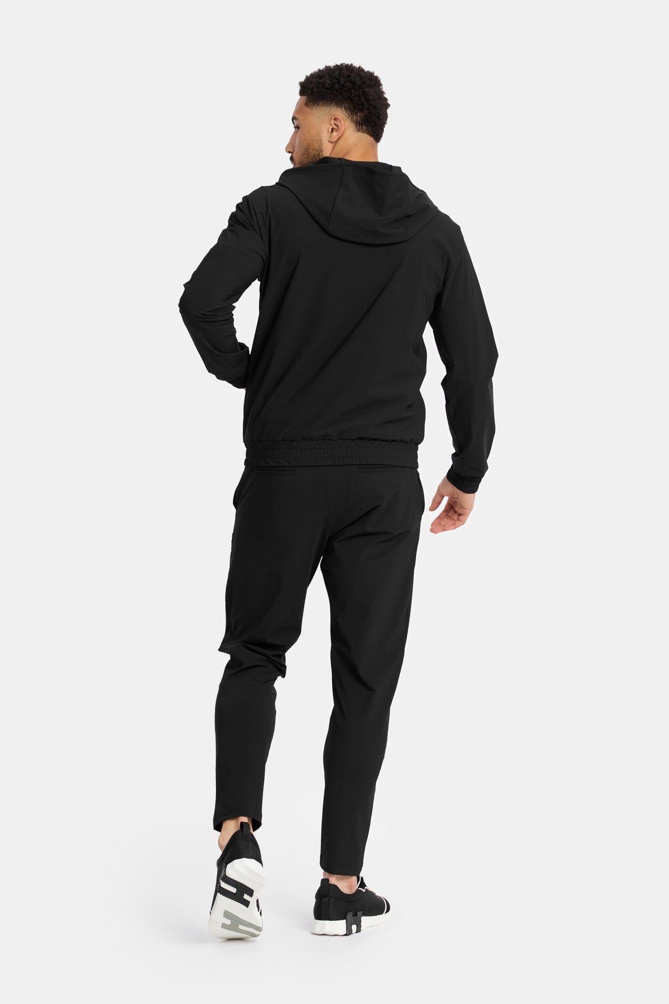 Onyx Black Hooded Tech Suit - DIMANO