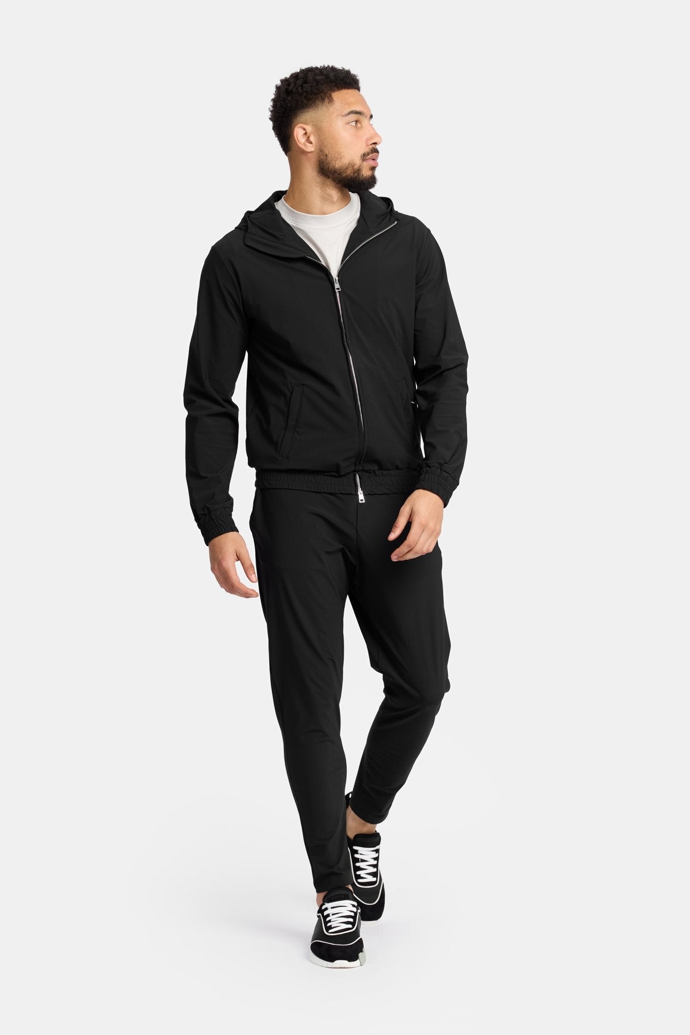 Onyx Black Hooded Tech Suit - DIMANO