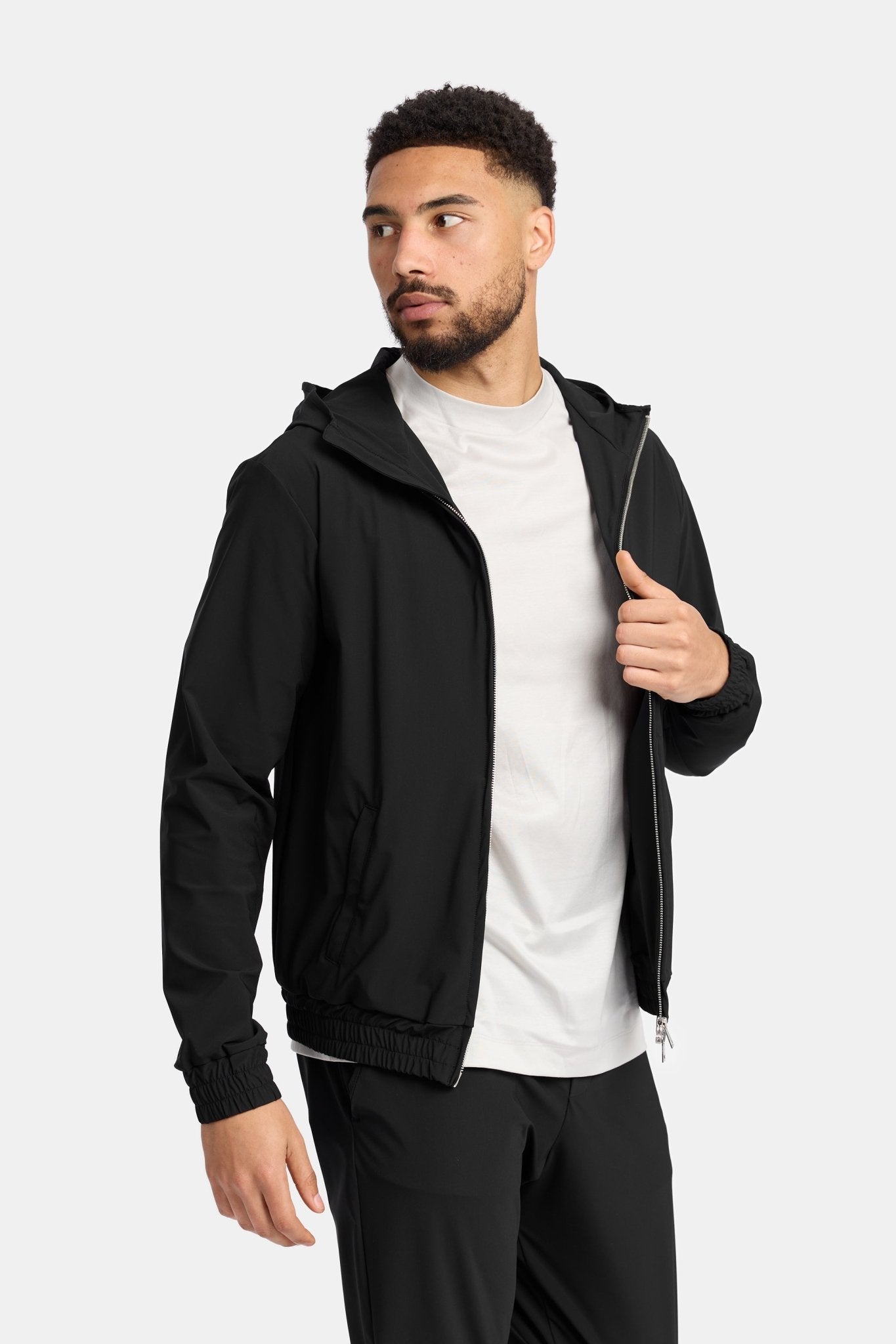 Onyx Black Hooded Tech Suit - DIMANO