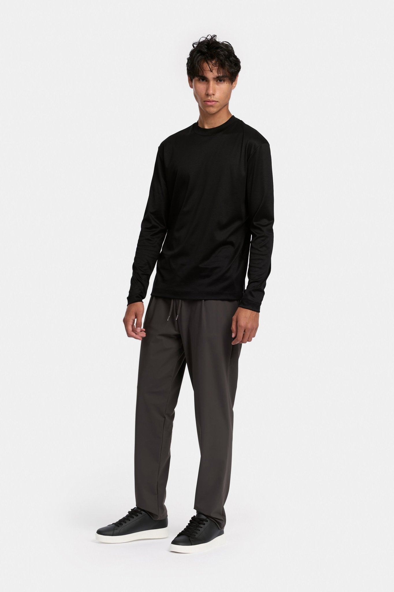 Onyx Black Longsleeve T-shirt - DIMANO