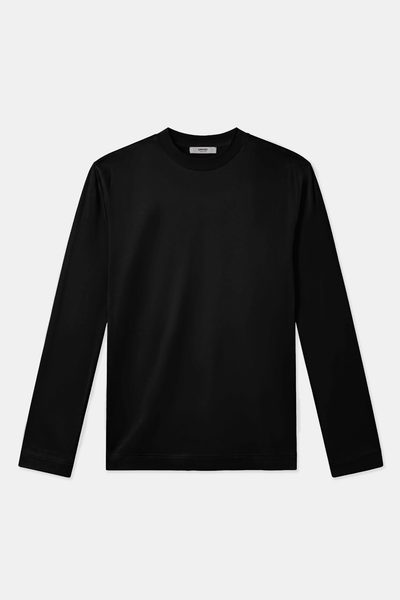 Onyxschwarzes Langarm-T-Shirt