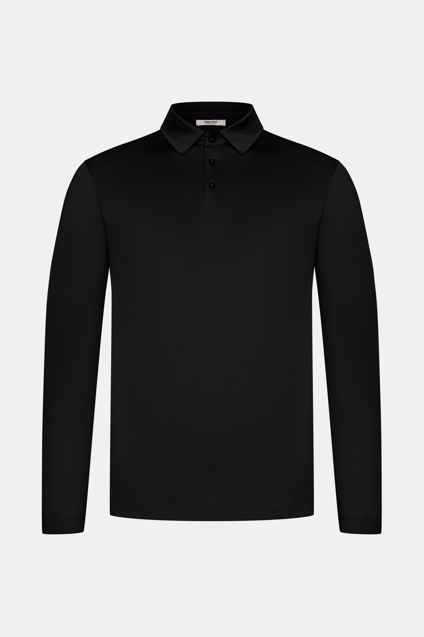 Onyx Black Polo Shirt Long Sleeve - DIMANO