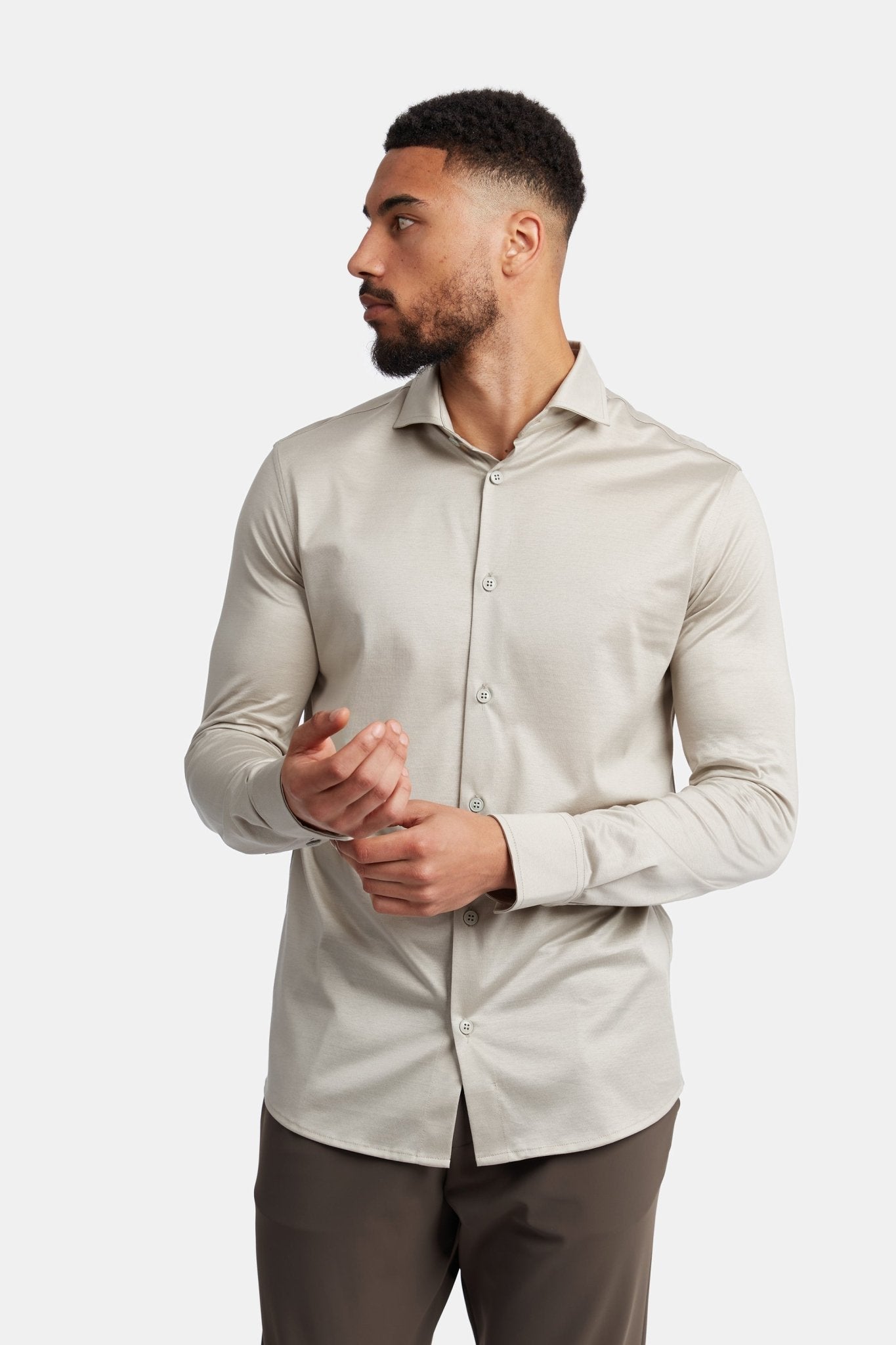 Sandstone Beige Formal Shirt - DIMANO