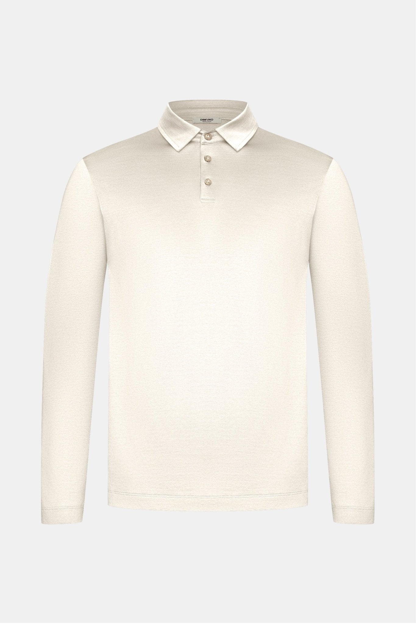 Sandstone Beige Polo Shirt Long Sleeve - DIMANO