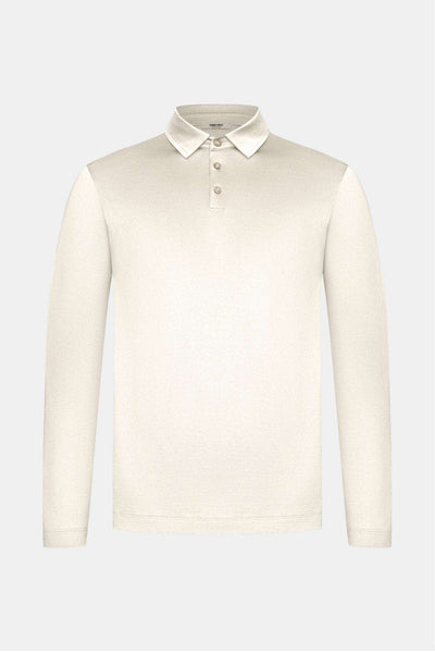 Sandstone Beige Polo Shirt Long Sleeve