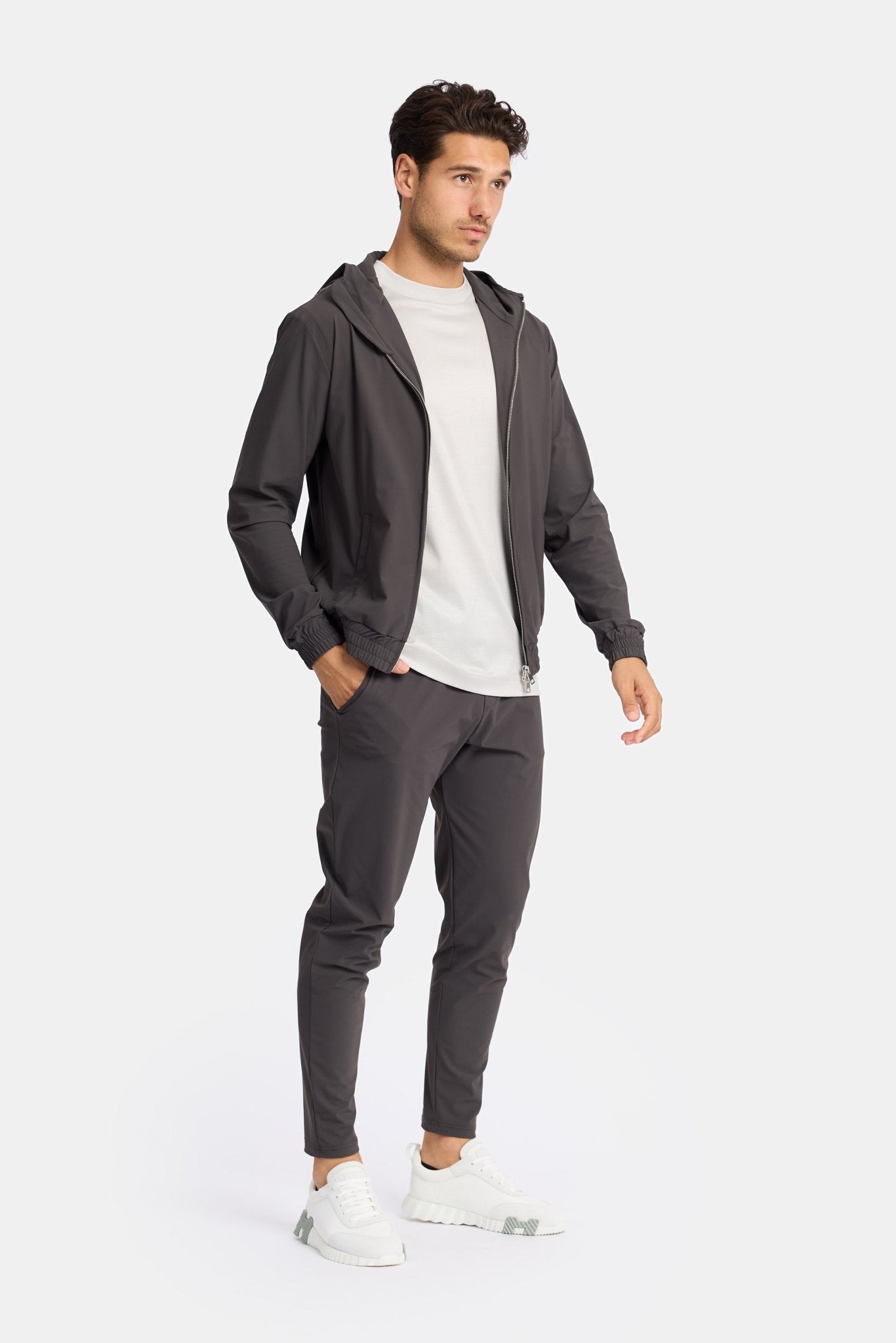 Slate Grey Hooded Tech Suit - DIMANO