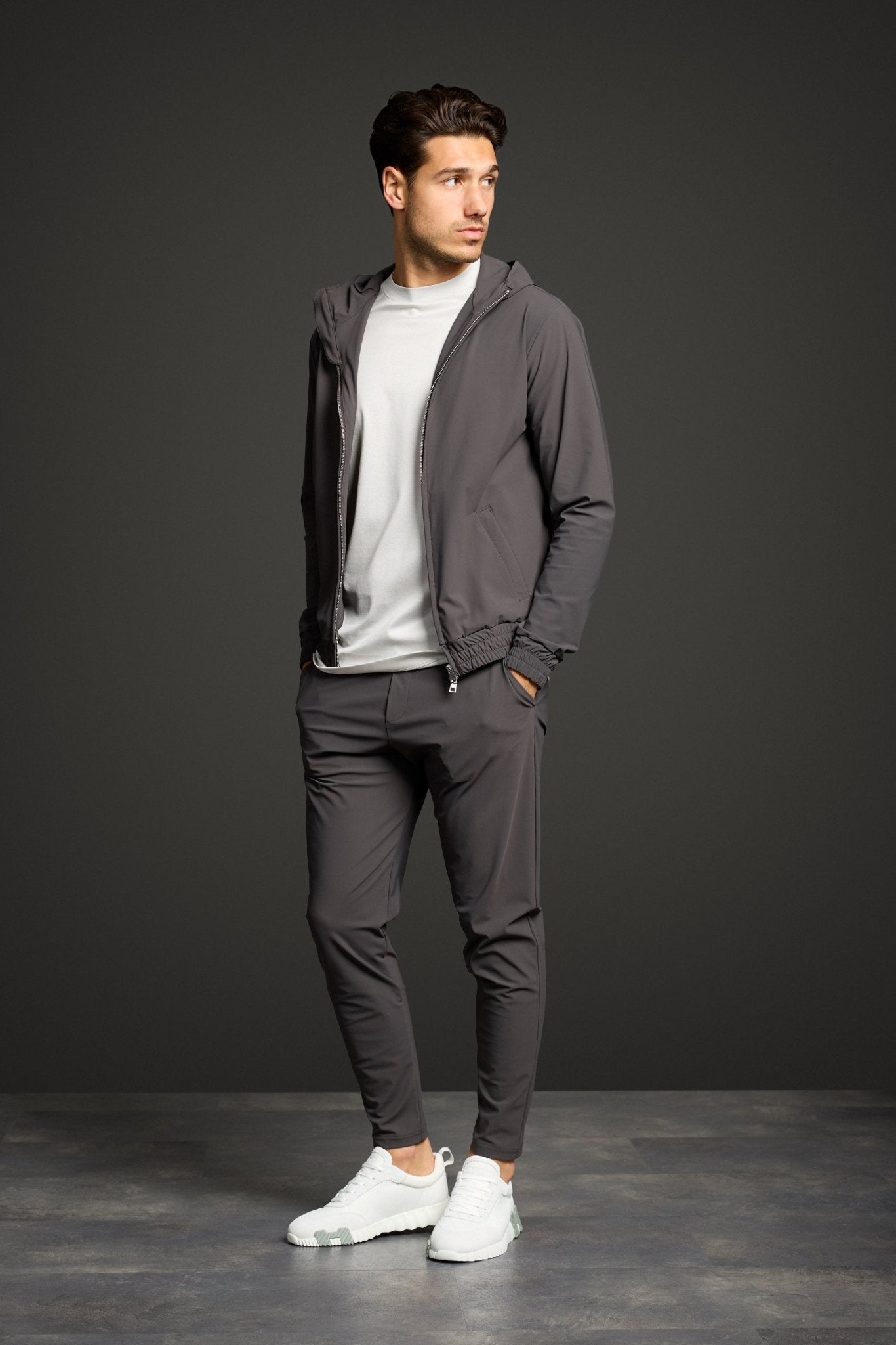 Slate Grey Hooded Tech Suit - DIMANO