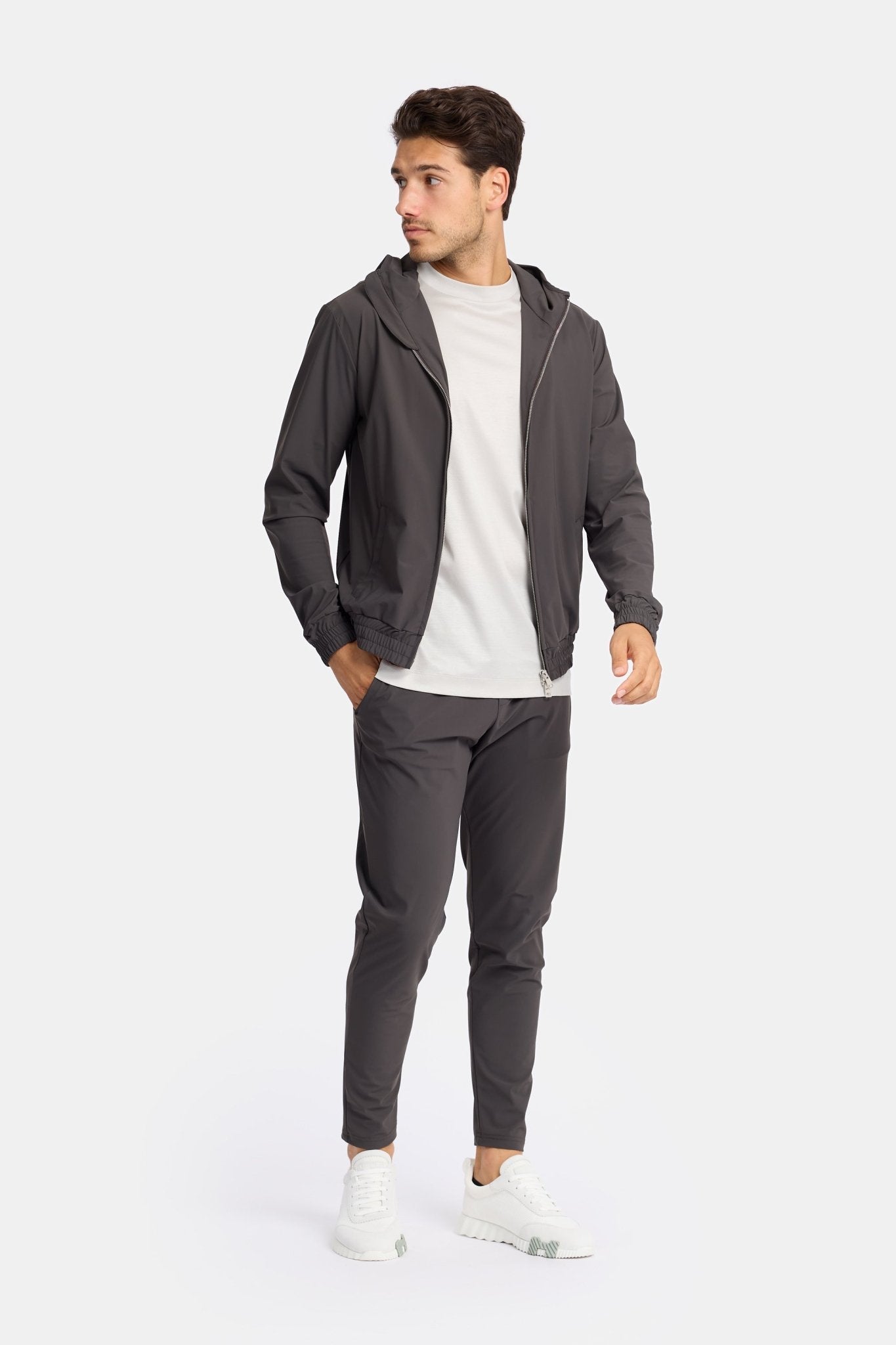 Slate Grey Hooded Tech Suit - DIMANO