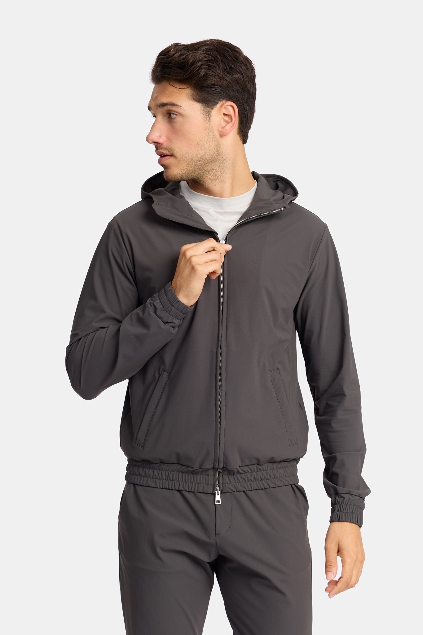 Slate Grey Hooded Tech Suit - DIMANO