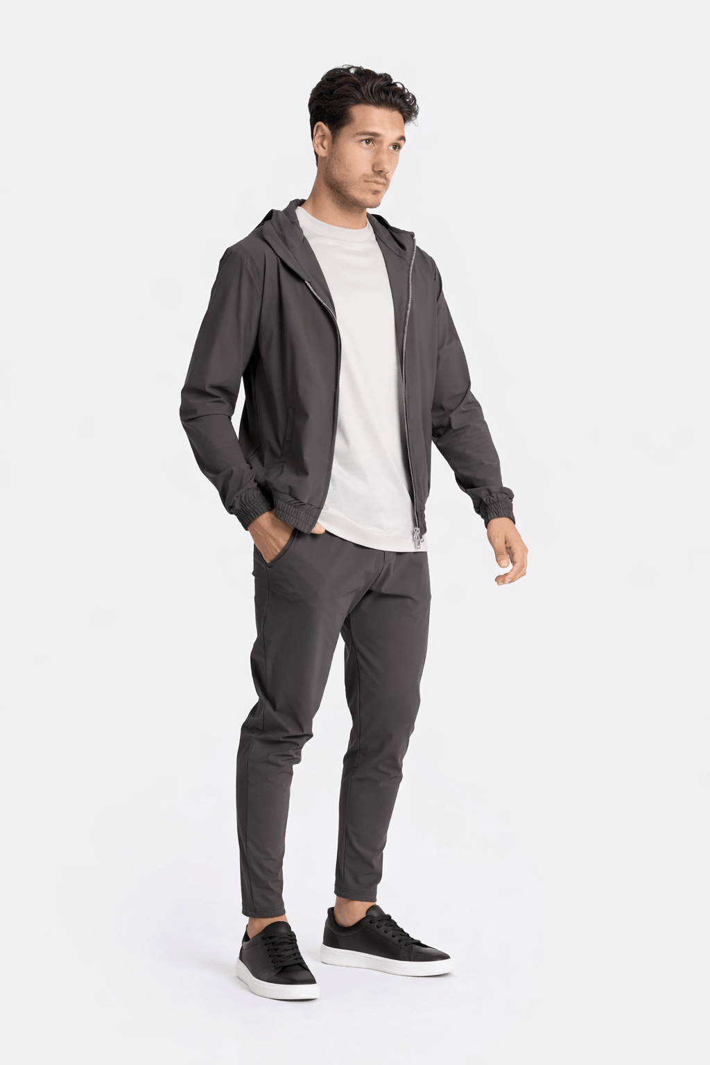 Slate Grey Hooded Tech Vest - DIMANO