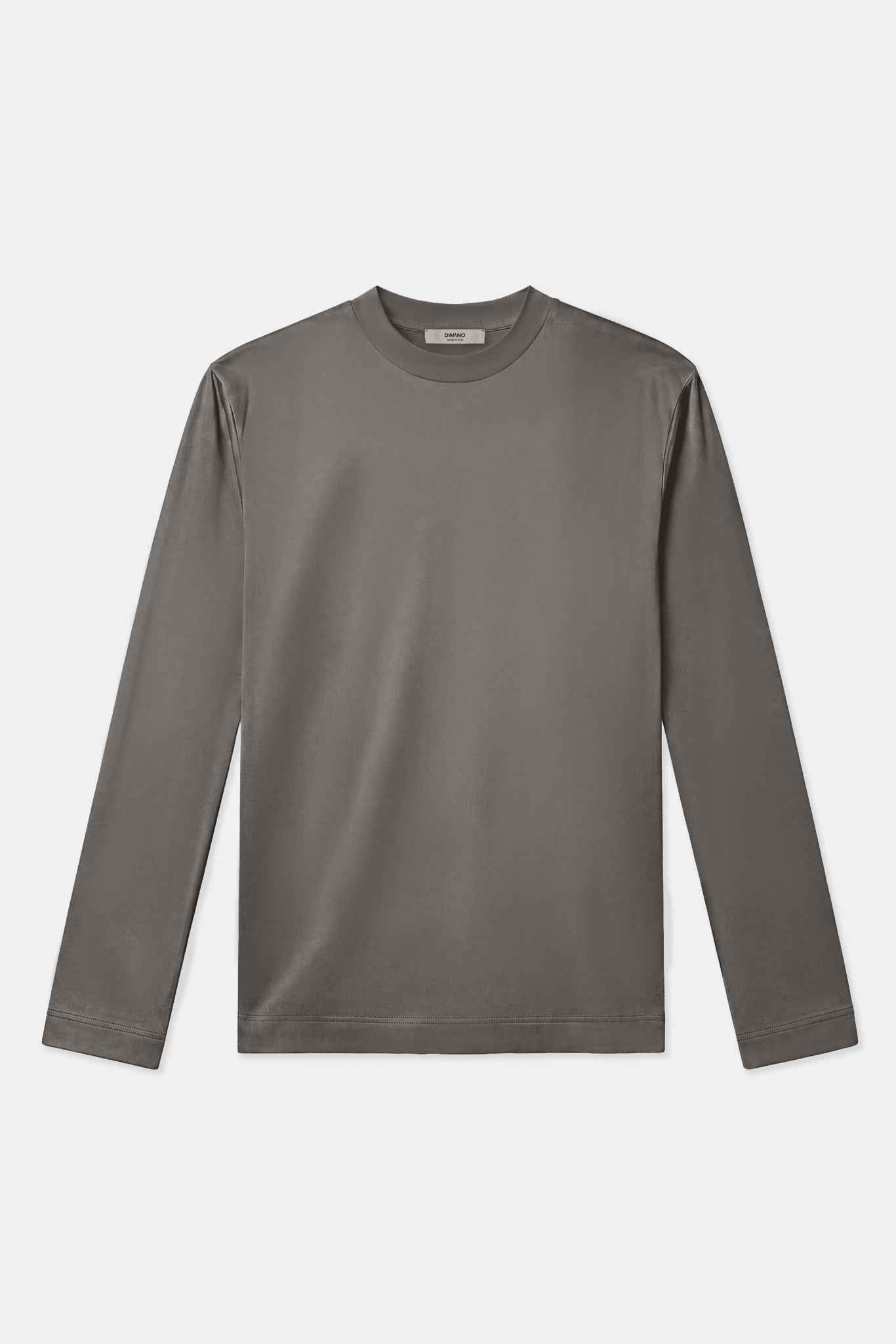 Schiefergraues Langarm-T-Shirt